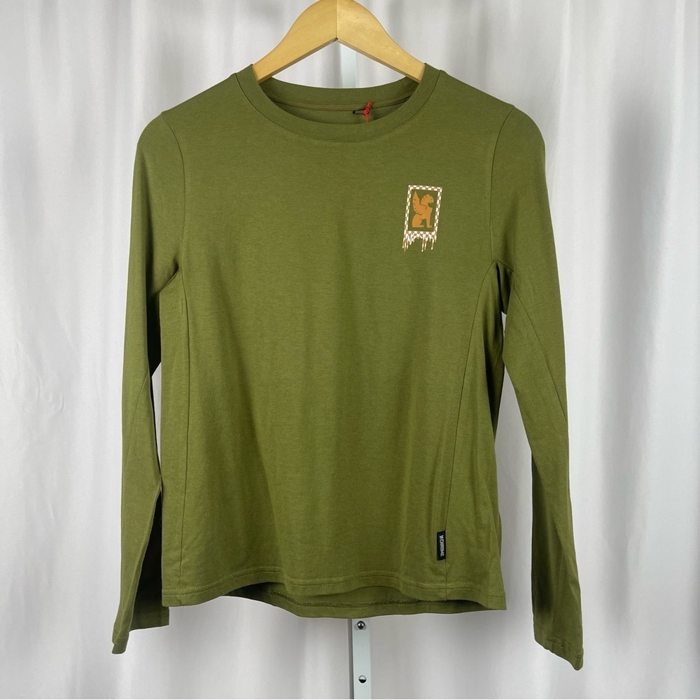 NEW Chrome Small Olive Green Long Sleeve Shirt Leopard Animal Streetwear Skate